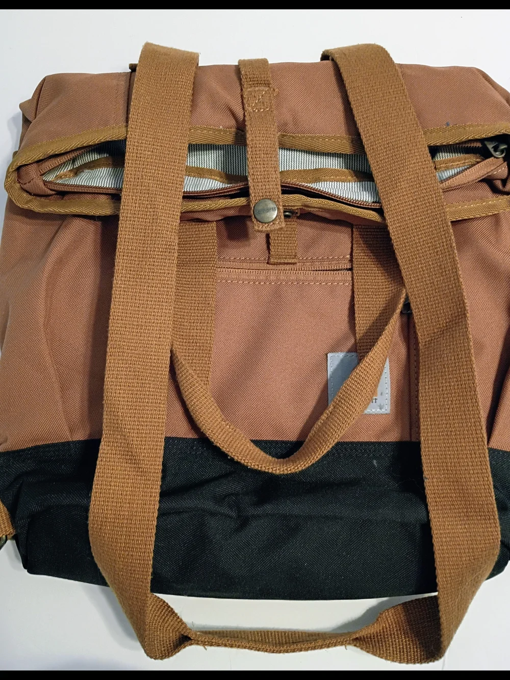 Carhartt convertible, tan/ brown Waterproof Canvas backpack, Toolbag, Work Bag.